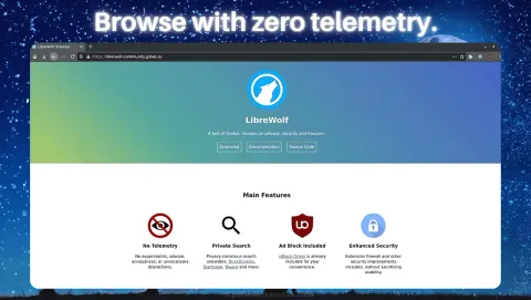 LibreWolf Screenshot - Browse with zero telemetry.