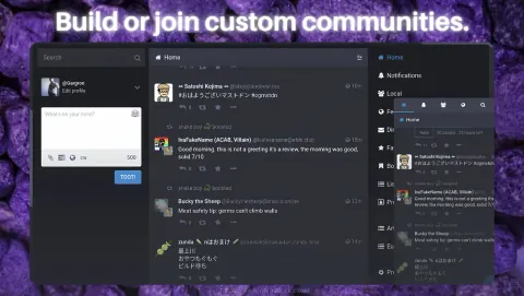 Mastodon Screenshot - Build or join custom communities.