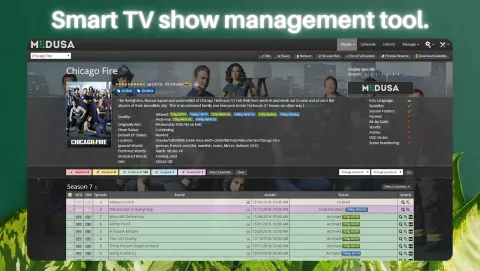 Medusa Screenshot - Smart TV show management tool.