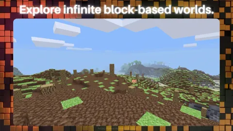 Minetest Screenshot - Explore infinite block-based worlds.