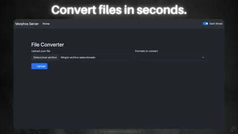 Morphos Screenshot - Convert files in seconds.