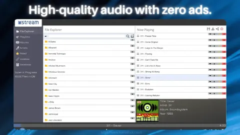 mStream Screenshot - High-quality audio with zero ads.