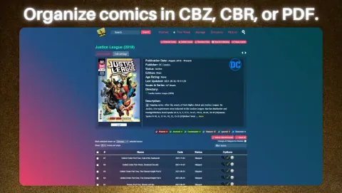 Mylar3 Screenshot - Organize comics in CBZ, CBR, or PDF.