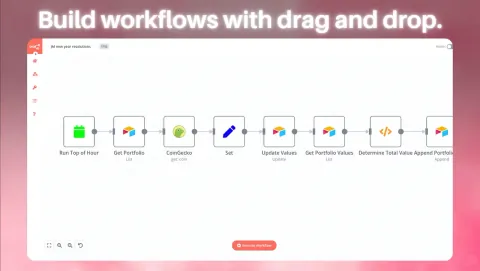 n8n Screenshot - Build workflows with drag and drop.