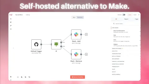 n8n Screenshot - Self-hosted alternative to Make.