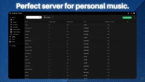Navidrome Screenshot - Perfect server for personal music.