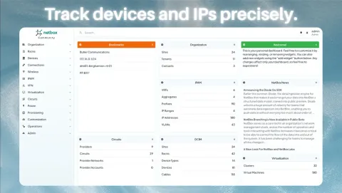 NetBox Screenshot - Track devices and IPs precisely.