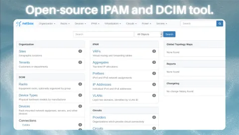 NetBox Screenshot - Open-source IPAM and DCIM tool.