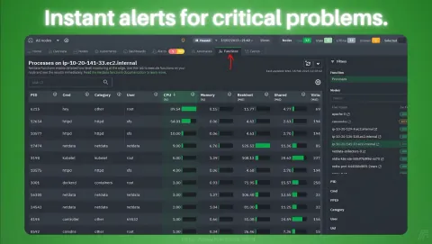 Netdata Screenshot - Instant alerts for critical problems.