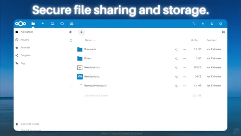Nextcloud Screenshot - Secure file sharing and storage.