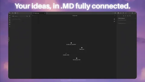 Obsidian Screenshot - Your ideas in .MD fully connected.