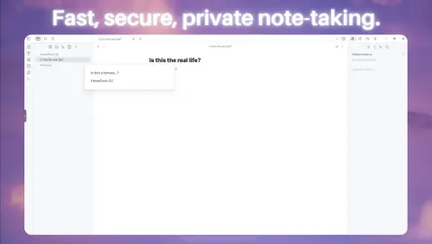 Obsidian Screenshot - Fast, secure, private note-taking.