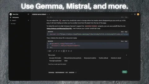 Ollama GPT Screenshot - Use Gemma, Mistral, and more.