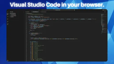 OpenVSCode Server Screenshot - Visual Studio Code in your browser.
