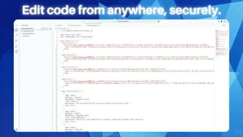OpenVSCode Server Screenshot - Edit code from anythwere, securely.