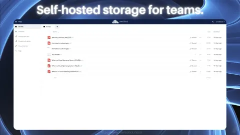 ownCloud Screenshot - Self-hosted storage for teams.