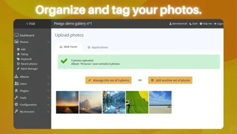 Piwigo Screenshot - Organize and tag your photos.