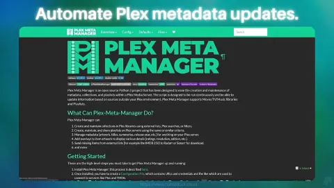 Plex Meta Manager Screenshot - Automate Plex metadata updates.