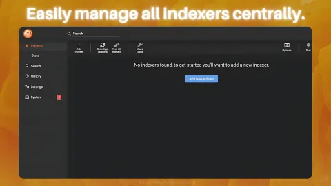 Prowlarr Screenshot - Easily manage all indexers centrally.