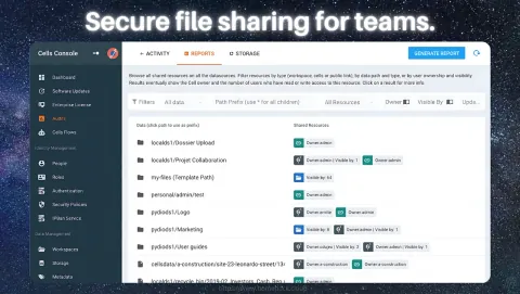 Pydio Cells Screenshot - Secure file sharing for teams.