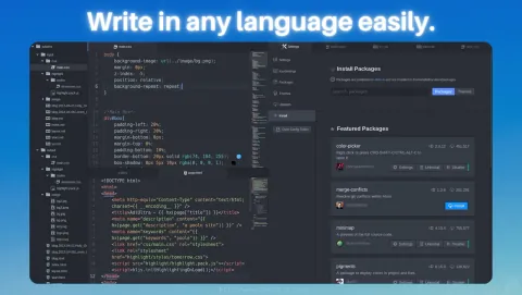 Pylon Screenshot - Write in any language easily.