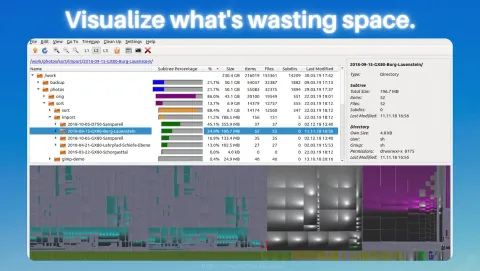 QDirStat Screenshot - Visualize what's wasting space.