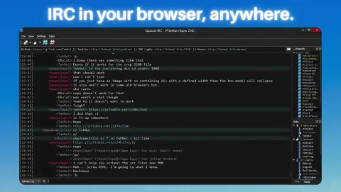 Quassel Web Screenshot - IRC in your browser, anywhere.