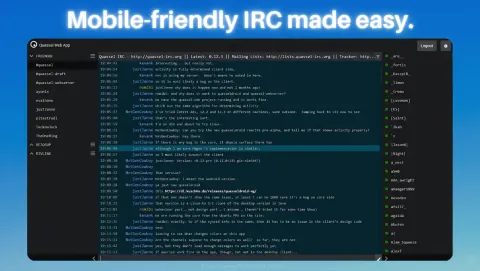 Quassel Web Screenshot - Mobile-friendly IRC made easy.