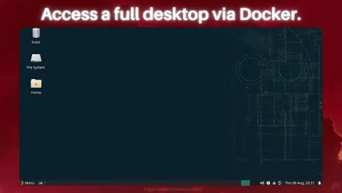 rdesktop Screenshot - Access a full desktop via Docker.