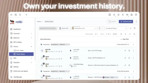 Rotki Screenshot - Own your investment history.