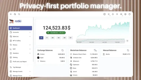 Rotki Screenshot - Privacy-first portfolio manager.