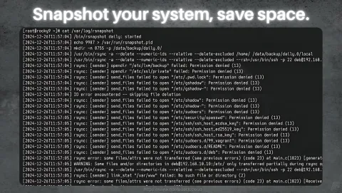 rsnapshot Screenshot - Snapshot your system, save space.