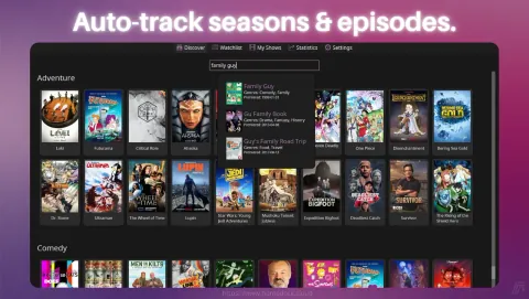 Series Troxide Screenshot - Auto-track seasons & episodes.