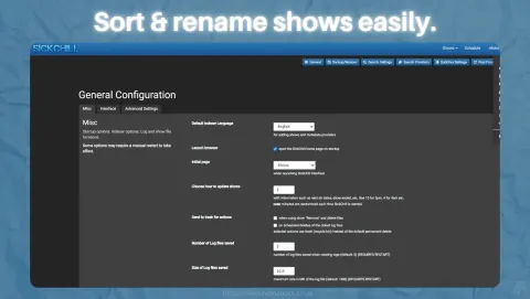 SickChill Screenshot - Sort & rename shows easily.