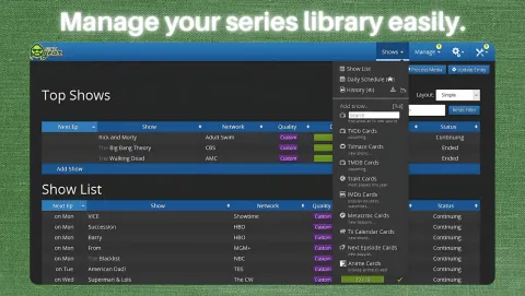 SickGear Screenshot - Manage your series library easily.
