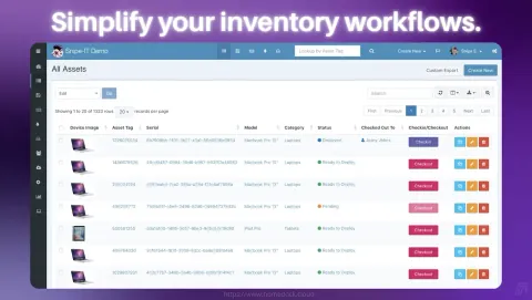 Snipe-IT Screenshot - Simplify your inventory workflows.