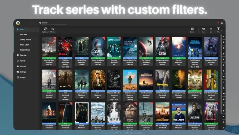 Sonarr Screenshot - Track series with custom filters.