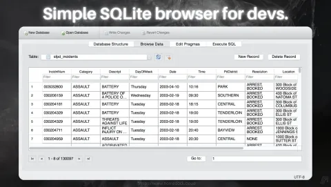 DB Browser for SQLite Screenshot - Simple SQLite browser for devs.