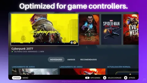 SteamOS Screenshot - Optimized for game controllers.