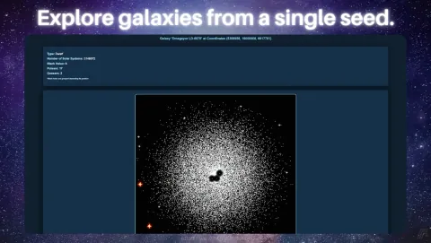 The Atlas Screenshot - Explore galaxies from a single seed.