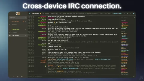 The Lounge Screenshot - Cross-device IRC connection.