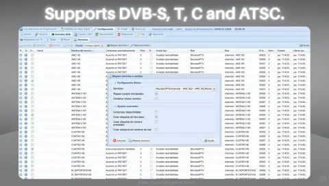 TVHeadend Screenshot - Supports DVB-S, T, C and ATSC.