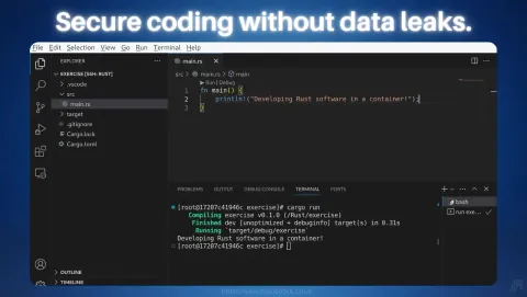 VSCodium Screenshot - Secure coding without data leaks.
