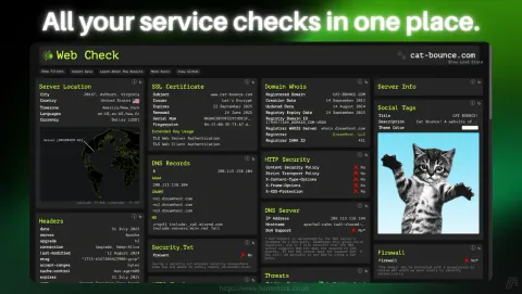 Web-Check Screenshot - All your service checks in one dashboard.