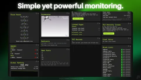 Web-Check Screenshot - Simple yet powerful monitoring.