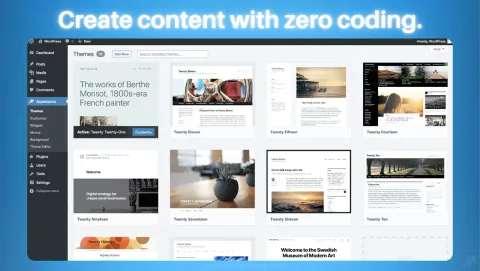 WordPress Screenshot - Create content with zero coding.