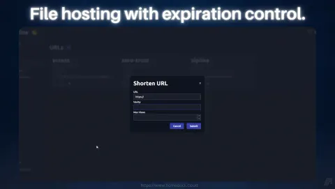 Zipline Screenshot - File hosting with expiration control.