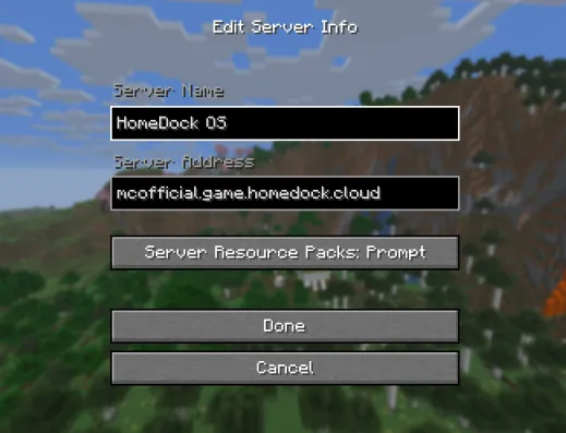 Add the IP to the multiplayer tab in the HomeDock OS Minecraft server