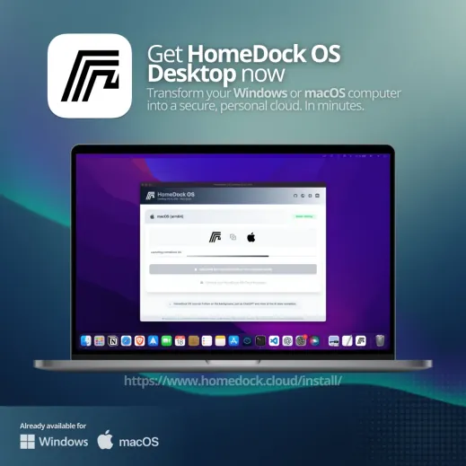 Promotional banner of HomeDock OS Desktop