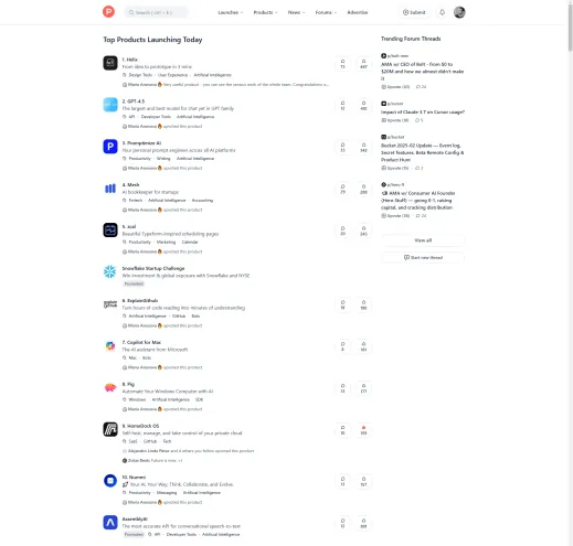 Screenshot of HomeDock OS in the Top 9 ranking on Product Hunt